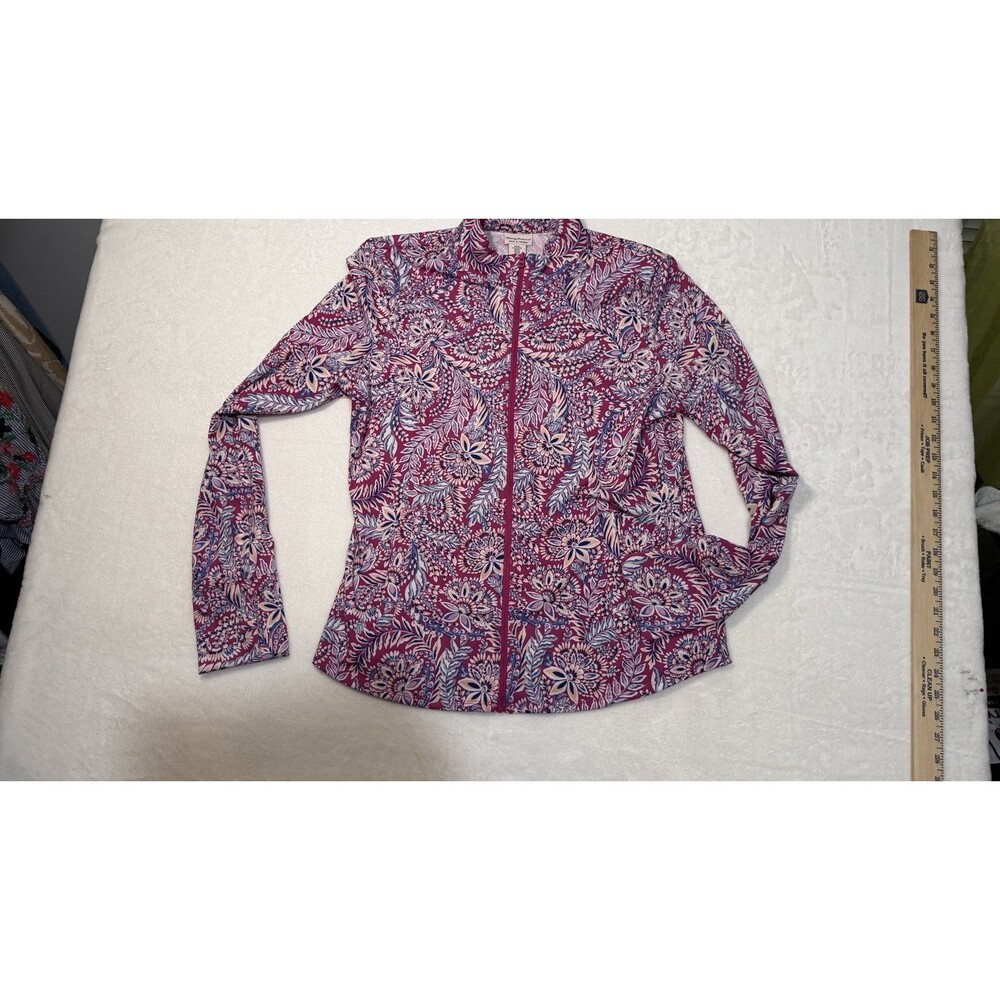 Tommy Bahama Active Jacket Women’s XL Pink Floral Paisley Golf Tennis Full Zip